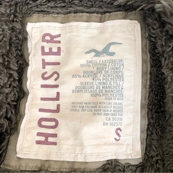 Hollister Heavy Rugged Jacket Trucker Utility Military Iconic Field Men's S - Picture 8 of 10